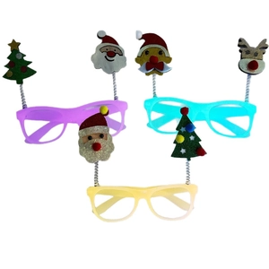 Three-pack Christmas theme party glasses with glowing LED effects and festive cartoon motifs