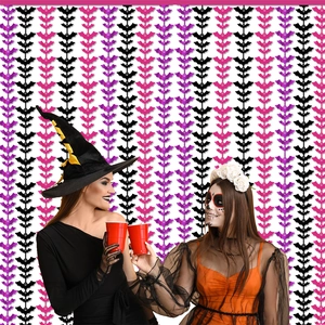 Halloween bat foil fringe curtain in black and purple for festive party backdrop decor