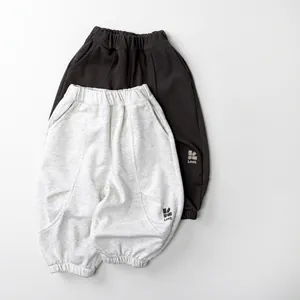 Unisex Kinder Baumwolle Sport Jogginghose Elastischer Bund Gerippte Bündchen Frühling Herbst Casual Jungen Mädchen Jogginghose