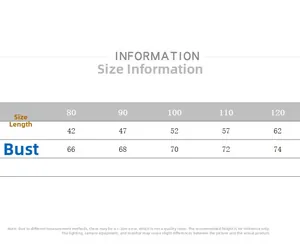 Size chart for floral girl toddler bodysuit showing length and chest measurements in cm
