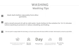 Detailed laundry care guide and washing instructions for floral girl's clothing items
