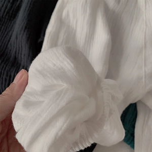 Pantalon anti-moustiques en coton blanc respirant avec poignets élastiques souples
