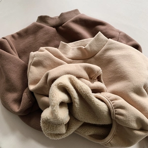 Warm fleece-lined thermal sweatshirt for kids with thick ribbed neck and cozy inner lining