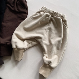 Détails du pantalon sarouel en coton pour bambins avec taille élastique et chevilles côtelées