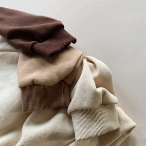 Kids casual cotton blend sweatshirts with ribbed cuffs in earth tones stack view