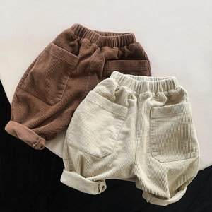 Pantaloni a Gamba Larga in Velluto a Coste per Bambini Stile Coreano Primavera Autunno Casual Lunghi Con Tasche per Ragazzi Ragazze