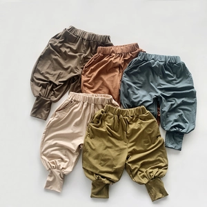 Pantalon Harem Enfants Coton Modal Été Mince Respirant Décontracté Jambe Large Lanterne Pantalon pour Garçons Filles Tricot