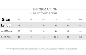 Detailed size guide for children's cotton sleeveless vest including measurements and age charts