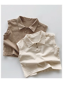 Detailed macro view of linen cotton texture and collar buttons on casual polo shirts