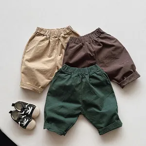 Pantalon Harem à Jambes Larges pour Enfants Style Coréen en Coton Décontracté Ample avec Taille Élastique pour Garçons Filles