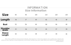 Size chart for children's cotton cashmere undershirt with detailed measurements 80-130