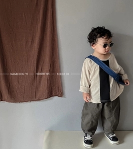 Toddler cotton long sleeve shirt and pants set with size info height 94cm