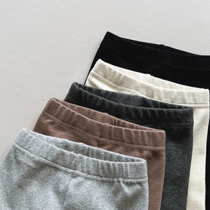 Soft stretch cotton cashmere leggings for kids in five colors with elastic waist