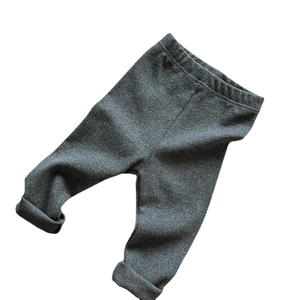 Toddler girls' elastic waist dark grey stretch cotton leggings for autumn and winter
