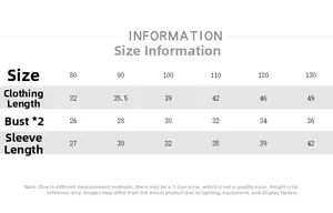 Detailed sizing chart for kids fleece-lined thermal base layer showing all measurements