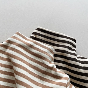 Close-up of winter striped thermal knit tops showing soft texture and premium stitching