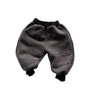 Kids warm fleece joggers in charcoal grey with black ribbed cuffs for autumn and winter