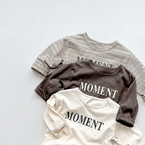 Langärmliges Kinder T-Shirt aus Baumwolle mit Moment Aufdruck in verschiedenen Farben