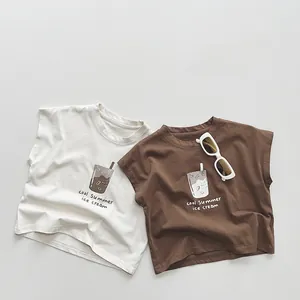 Débardeurs en coton pour enfants avec motifs de glace et lunettes de soleil d'été