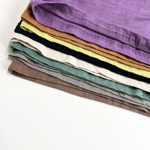 Kids bamboo cotton sleeveless vest in 8 colors stack showing texture and soft material
