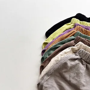 Kids breathable bamboo cotton shorts with elastic waist in eight vibrant colors