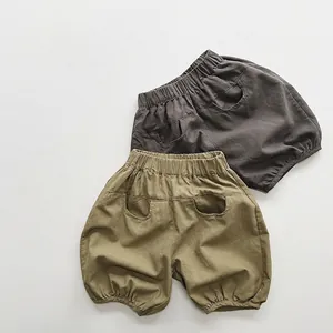 Children's Cotton Bloomers Summer Boys Girls Korean Style Loose Harem Shorts Solid Color Elastic Waist Toddler Pants