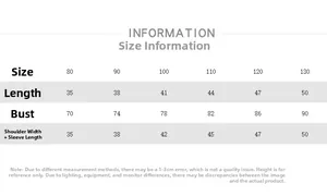 Detailed size guide table for children fleece sweatshirt showing length and chest measurements
