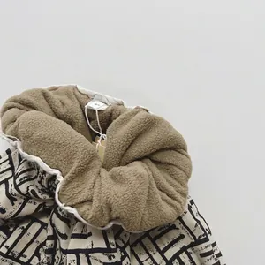 Pantalon d'hiver épais pour enfants avec doublure polaire et imprimé géométrique tendance