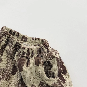 Pantalon en velours côtelé à carreaux pour enfants avec doublure polaire et taille élastique