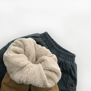 Winter thermal fleece-lined pants for kids with elastic waist and cozy plush interior