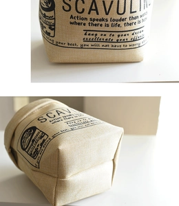 Detail of Nordic canvas planter bag with black text and high-quality fabric texture