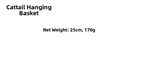Specifications of seagrass hanging planter with 25cm diameter and 170g weight details