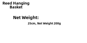 Specifications of handwoven seagrass hanging basket with 25cm diameter and 200g weight