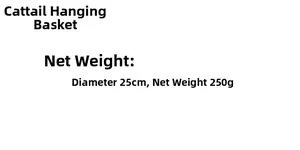 Specifications of handwoven seagrass hanging basket with 25cm diameter and 250g weight