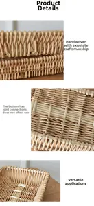 Detailed close-up of handmade woven rattan basket texture and natural bottom joint points