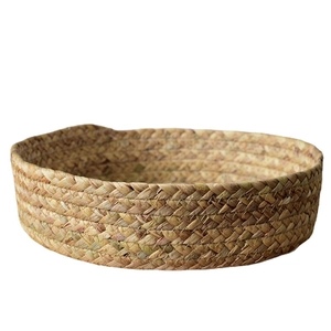 Handwoven natural seagrass storage basket for home organization and snacks