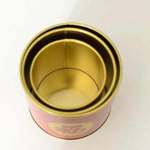 Nesting set of three pink metal flower pots with traditional Chinese Fu characters