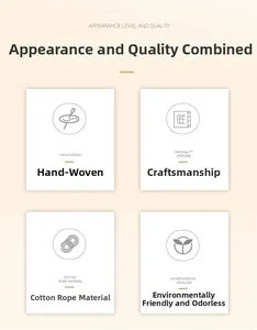 Detailed chart showing the handmade cotton rope weaving and eco-friendly material features
