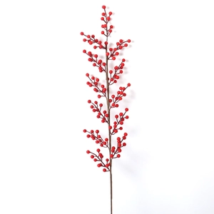 Artificial red holly berries branch for Lunar New Year and Christmas home decoration