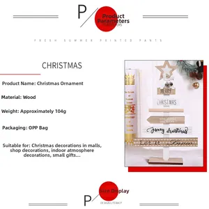 Detail view of DIY wooden Christmas tree centerpiece with white and natural wood finish