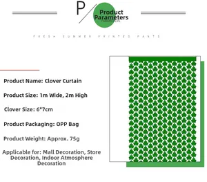 Technical specifications for 1x2m St. Patrick's Day green shamrock tinsel fringe curtain