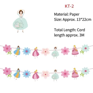 Close-up of paper princess banners with size 13x22cm and total length of 3 meters