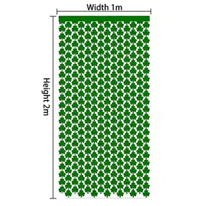 Green shamrock fringe curtain 1x2m for St. Patrick's Day party backdrop decoration