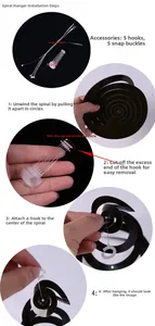 Installation guide for Halloween spiral ornaments with hooks and plastic fasteners included