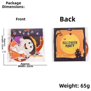 Detailed view of Halloween spiral swirl ornaments with cute ghosts and pumpkins in packaging