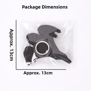 Detailed view of Halloween bat wall decorations set in package including adhesive dots