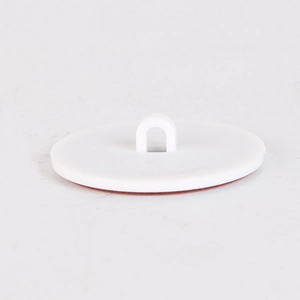 Strong adhesive ceiling hook with white round base and U-shaped ring for festive hanging