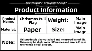 Detailed specifications table for paper Christmas bunting banners and party decorations