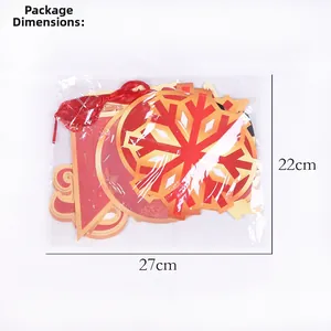 Package size 27cm x 22cm for Christmas paper ornaments set with red and gold motifs