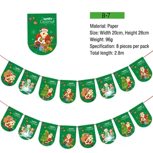 Détail montrant les dimensions de la bannière de Noël en papier de 2,8 m avec motifs festifs